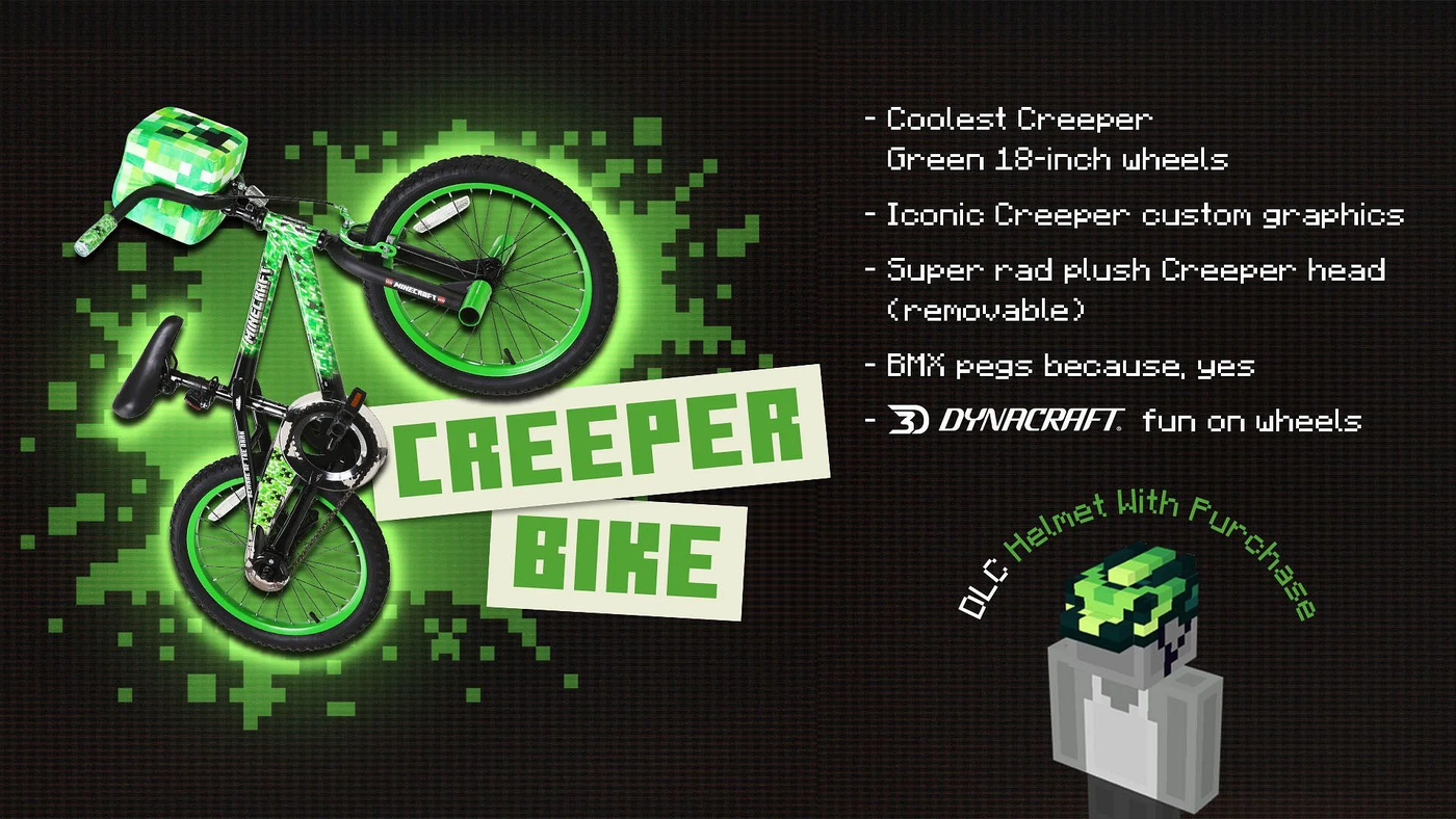 New Minecraft Creeper-Themed Bicycle Available at Walmart